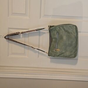 Leather western crossbody bag 11 x 10x 4 Light Teal strap 26" to 40"adju…